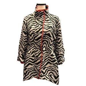 Luii Zebra Print Lightweight Jacket Coat Women’s L Black White